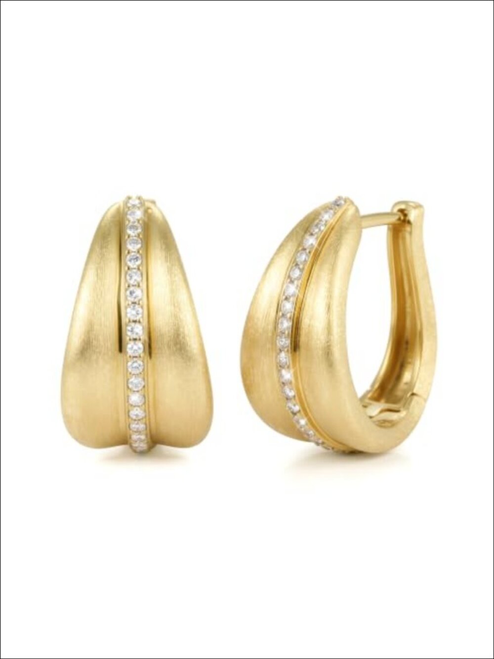 14k Gold Plated Hoop Earrings Women Chunky Huggie 20mm Brushed Matte